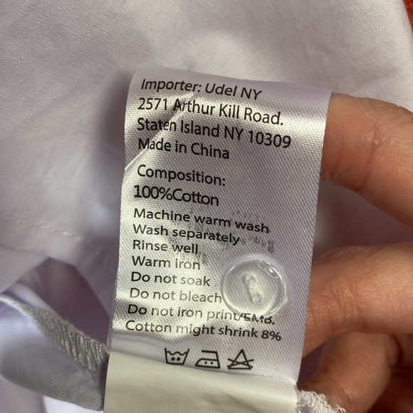 Udel New York Oversized Bib Ruffle Collar Button Up Down Shirt NWT - Picture 7 of 10